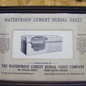 Cement Burial Vault framed advertisment - Advertising