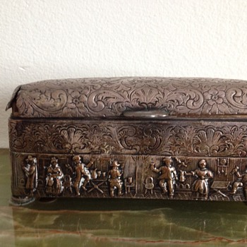 Antique Embossed Silver (Dutch?) Box - Tobacciana