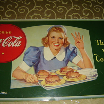 1940's coke cardboard sign