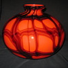Czechoslovakia Large Ball Vase with amethyst Webb Decor