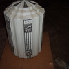 Art deco white glass skyscraper globe