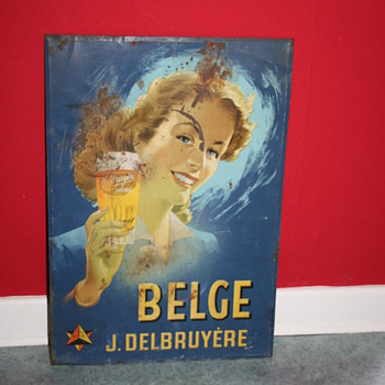 Belge Delbruyere beer tin sign - Advertising
