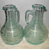 Cruets Set Aqua Ribbed From Italy