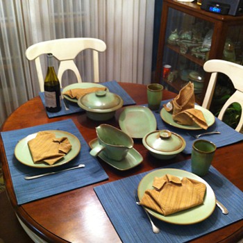 Frankoma Westwind Pattern in Prairie Green - Art Pottery