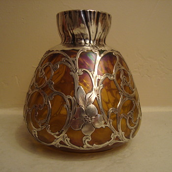 Loetz silver overlay vase? - Art Glass