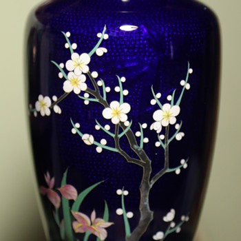 Cloisonne Vase from Japan with Hidden Image of a Bird - Asian