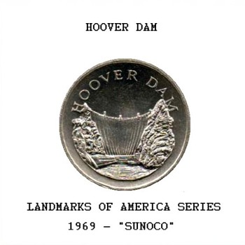 Sun Oil Co. "Landmarks" Token - Hoover Dam - US Coins