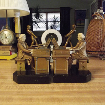 1932 J. B. Hirsch Beethoven Bookends designed by J Ruhl - Art Deco