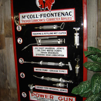 1920's Vintage Canadian Oil Company McColl-Frontenac Grease Gun Rack