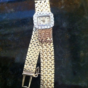1960's Vintage abel square diamond 14k gold ladies watch