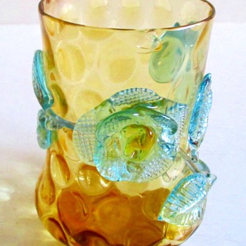 KRALIK FLORAL MUG OR CUP - Art Glass
