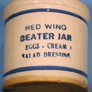 Vintage Sunder's General Merchandise~Jordan, MN ~Red Wing Pottery Beater Jar