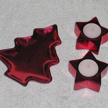 Christmas Candy Dish & Candle Holders - Christmas