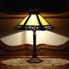 Antique Slag Glass Table Lamp