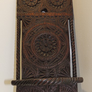 Chip Carved Wall Shelf (Possibly Repurposed) -ANNO:LOHERNS:HARTMAN:1700 - Bergen County, NJ - Furniture