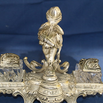 Wrought Iron Angel with Glass Inserts