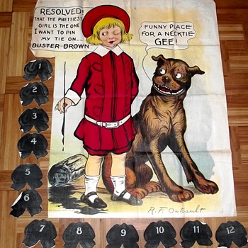 1916 Buster Brown Necktie Party Game! Artwork by R.F. Outcault - Games