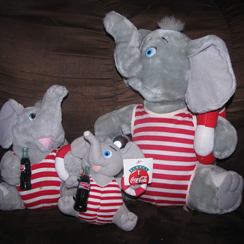 Coca Cola Elephant plush set