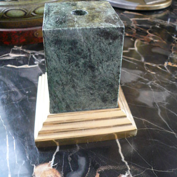 Box of Junk and Airplane Mascot on Marble Base !!~