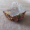 Victorian Art Glass thorn handled basket