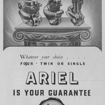 1950 Ariel Motorcycles Advertisement