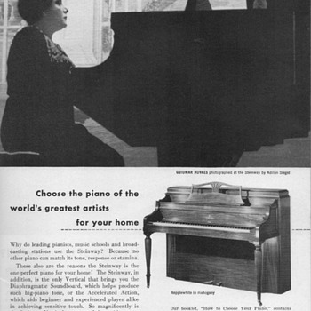1952 - Steinway "Hepplewhite" Piano Advertisement - Advertising