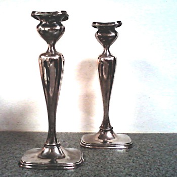 Rogers Bros. Silver Plated Hollow Ware / "Art Nouveau"  Style Candle Sticks / Circa early 1900's - Art Nouveau