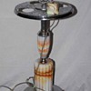 Chrome Slag Glass Smoke Stand