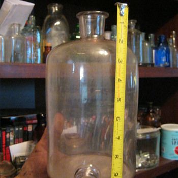 Pontil Apothecary Applied Spout and Top Privy Bottle - Bottles