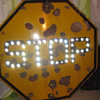 Yellow Marble Stop Sign (Company MPLS) - Signs