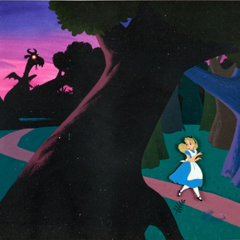 Alice In Wonderland Deleted Jabberwocky Scene Production Cel and Background Animation Art (Disney, 1951) - Movies