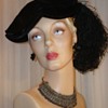 Fabulous Black Velvet Edwardian Tricorn With Curled Ostrich Feather