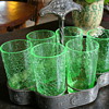 Are these vaseline uranium crackle glasses?