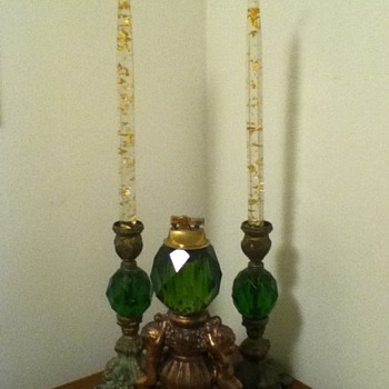 Table Lighter w/ Candle Stick Holders - Tobacciana