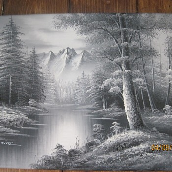 2 M. Scott Black and White Paintings - Visual Art