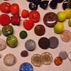 Assorted glass buttons