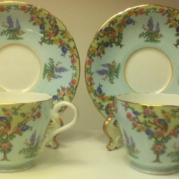 Blue Aynsley Cup and Saucer Sets - China and Dinnerware