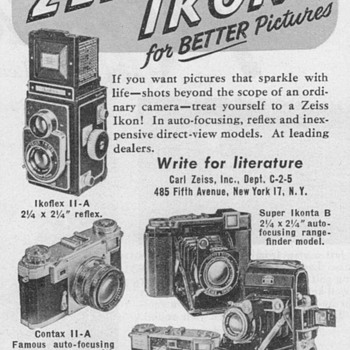 1951 - Zeiss Ikon Cameras Advertisement