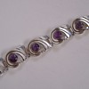 Sterling & Amethyst Bracelet made in Mexico~Unreadable Signature