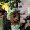 Rusty Junk Sculptures I make as Garden Focalpoints