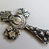 Sydenham Brothers Sterling Cross ca.1860's~Very Unusual Details, Owl, Moon