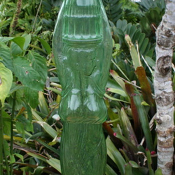 Over 2' 7" TALL Green Bottle shaped like a LADY - Bottles