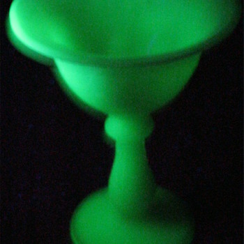 Uranium Glass EAPG twisted stemmed Milk Glass Sherbert