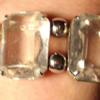 Large Emerald cut crystal bracelet.