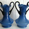 TWO 'EARED' KRALIK Tango CZECH VASES