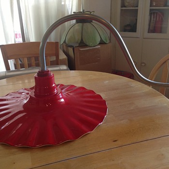 Red Enamelled Radial Wave - Lamps