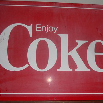 large metal sign - Coca-Cola