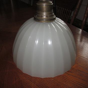 Plume & Atwood Milk Glass Hanging Light Dated 1912
