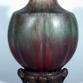 Eugene Baudin Vase with Bronze Base Attributed to Hector Guimard