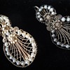 Golden filigree earrings with seed pearls